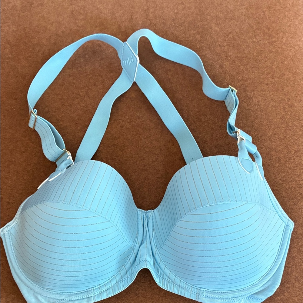 Dekker Light Blue Striped Bra